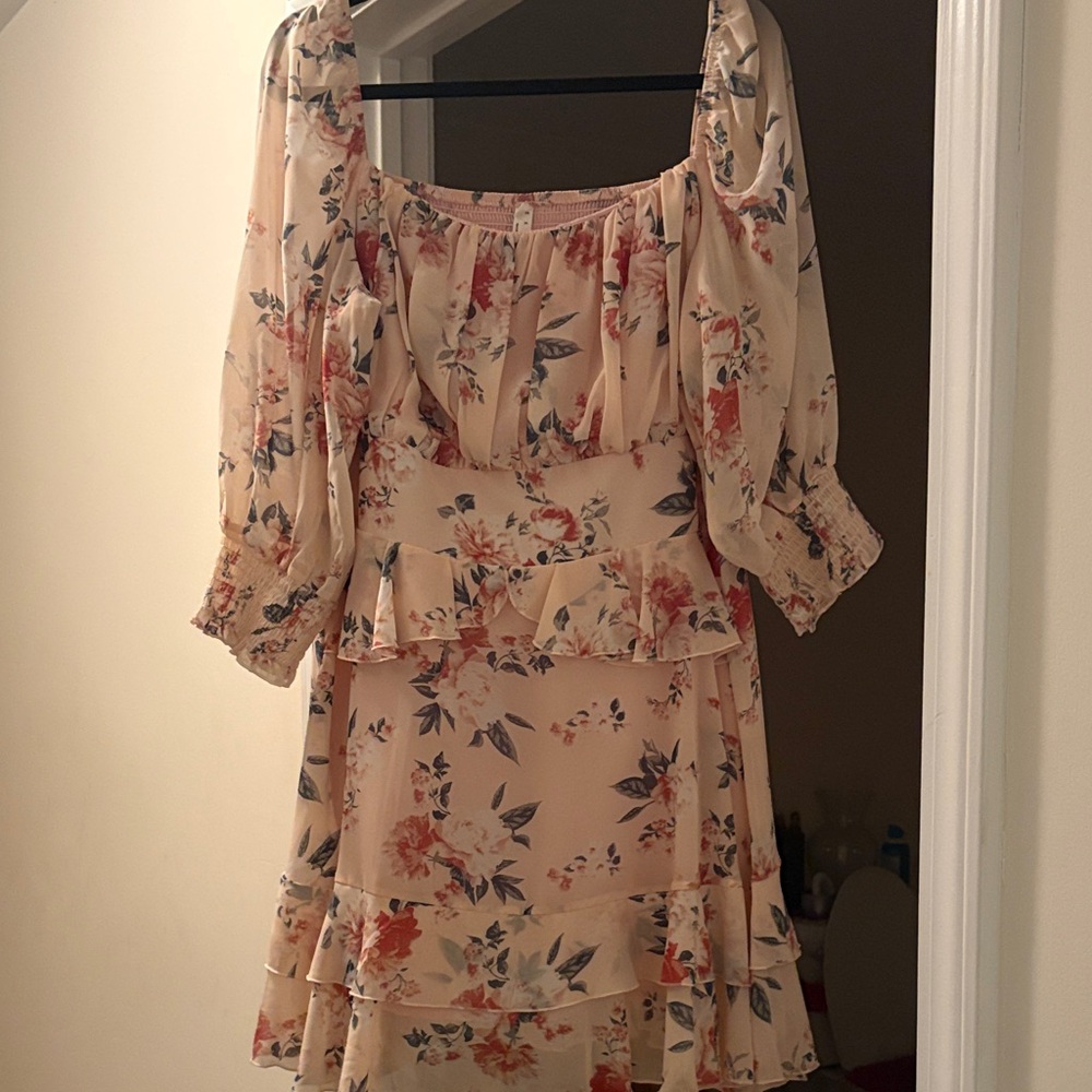 Chic Floral Long Sleeve Dress
